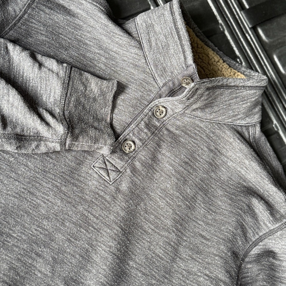 GH Bass & Co Mens Long Sleeve Fleece Collar Pullover Charcoal Gray Size XXL